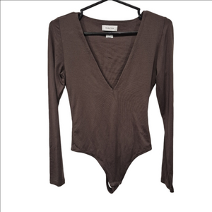 Babaton Contour Bodysuit Brown Long Sleeve Bodysuit